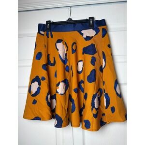 3.1 Phillip Lim for Target orange and blue leopard print A-line skirt